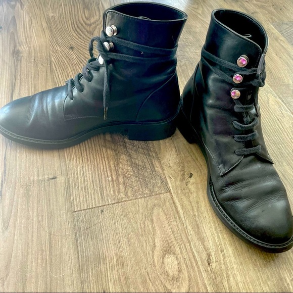 GUC preloved Italian made all leather combat booties - Picture 3 of 5